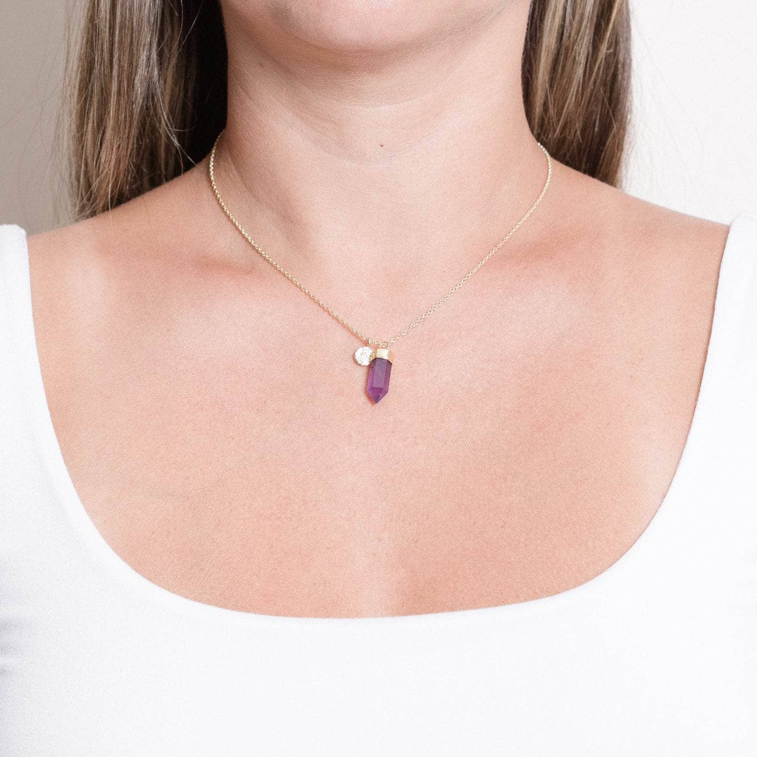 Delicate Amethyst Crystal Point Necklace
