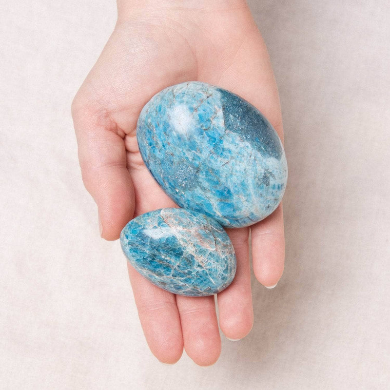 Blue Apatite Palm Stone - AAA Premium Quality