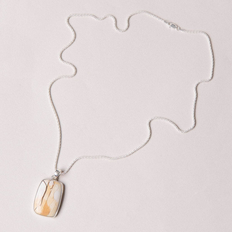 Brecciated Mookaite Jasper Square Pendant Necklace - 1 of a Kind