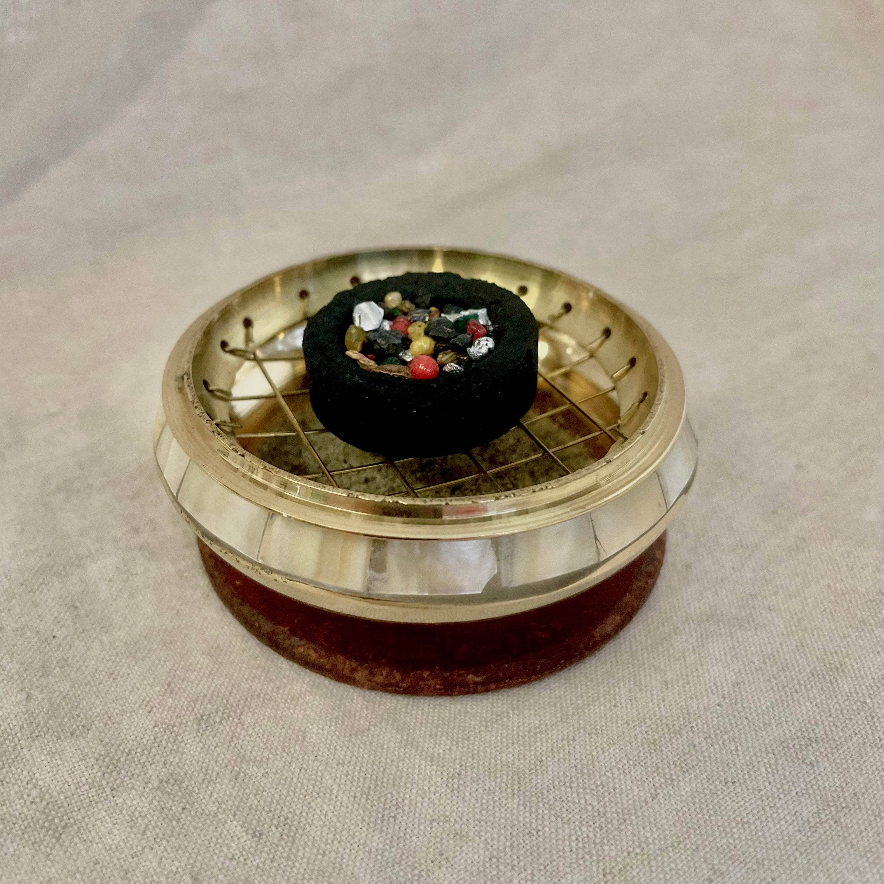 Brass Mother of Pearl Charcoal & Smudge Burner Kit