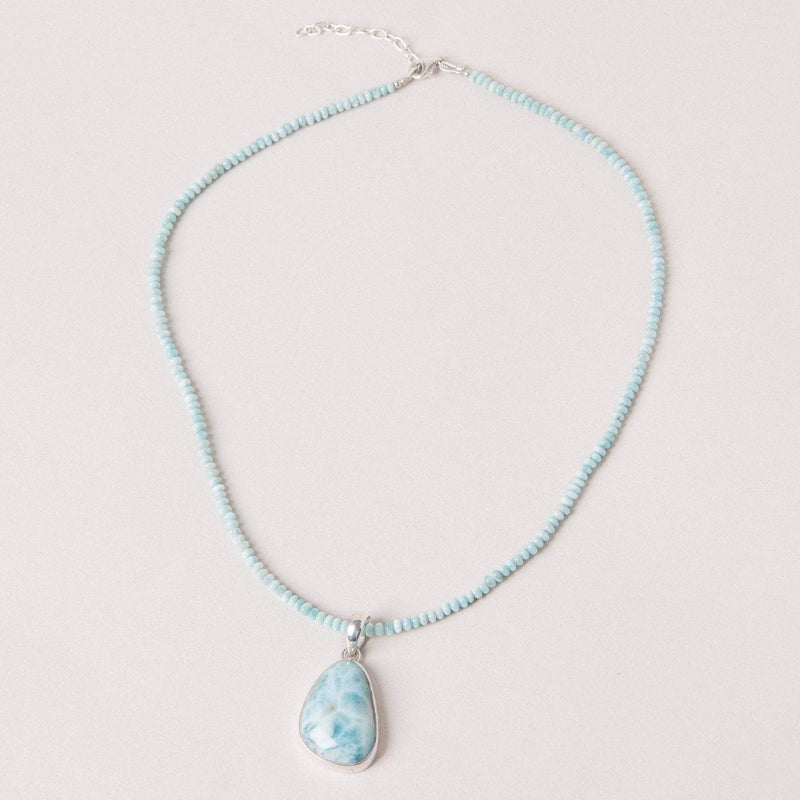 Rare Genuine Larimar Pendant Necklace
