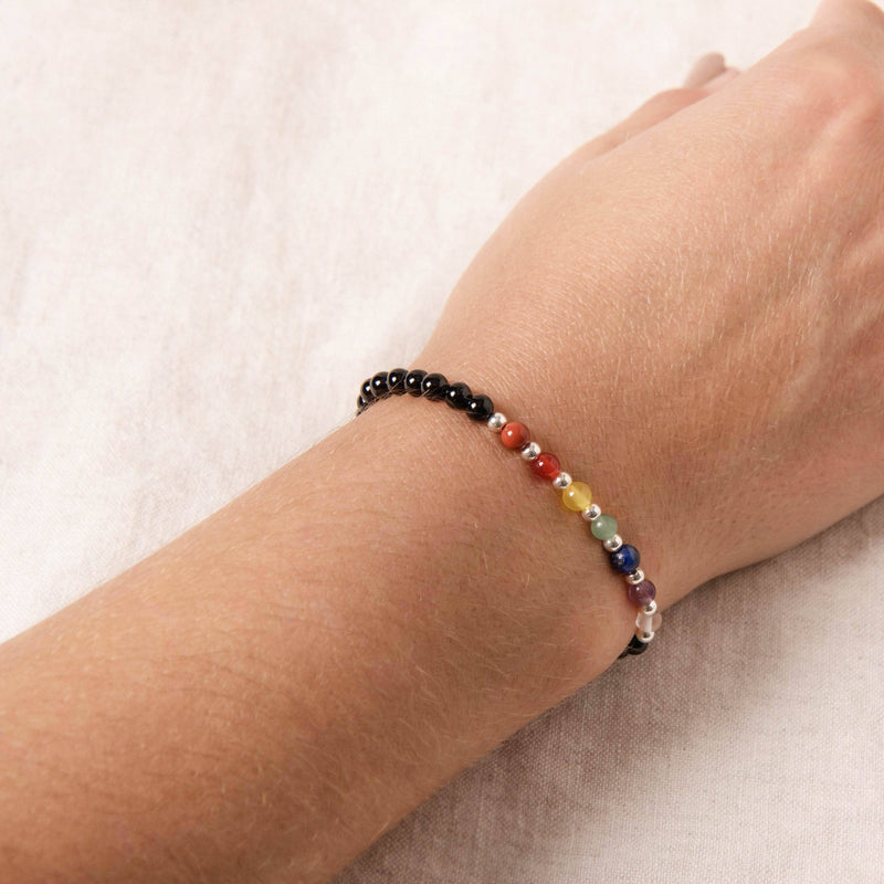 Black Onyx Seven Chakra Energy Bracelet