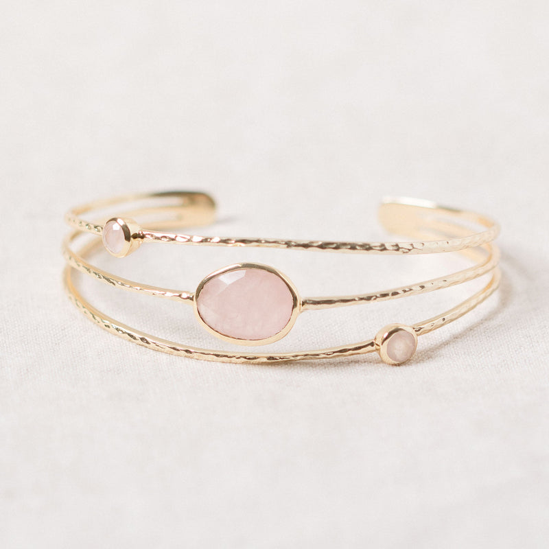 Rose Quartz Gold Bracelet