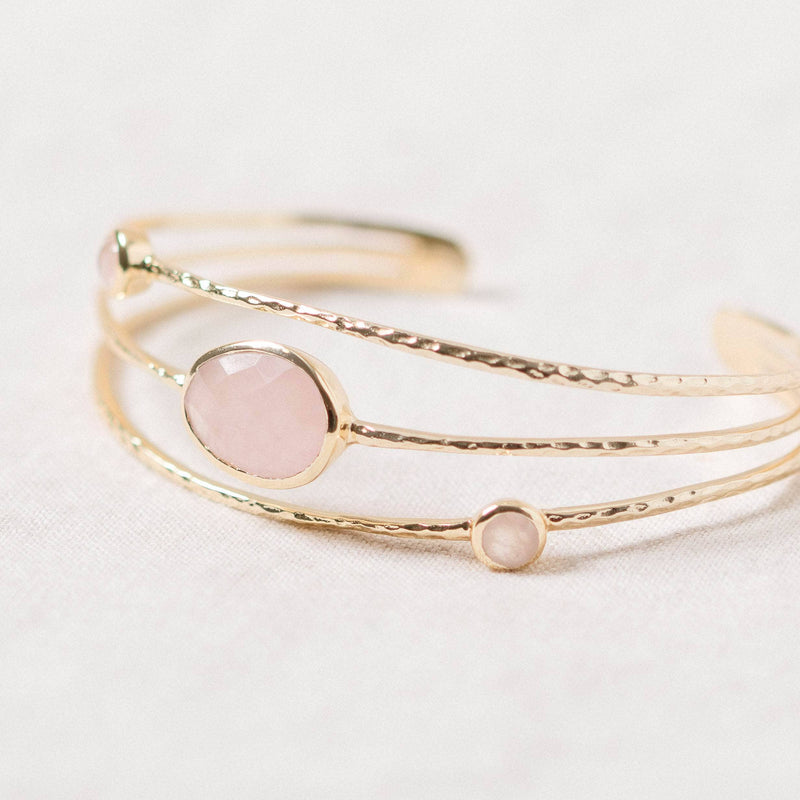 Rose Quartz Gold Bracelet