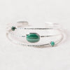 Genuine Malachite Sterling Silver Bracelet