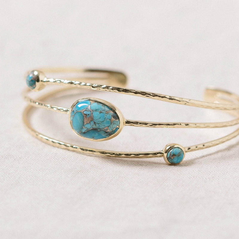 Genuine Turquoise Gold Bracelet