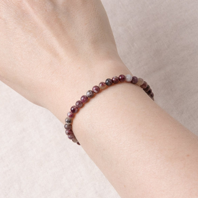 Natural Plum Blossom Tourmaline Energy Bracelet