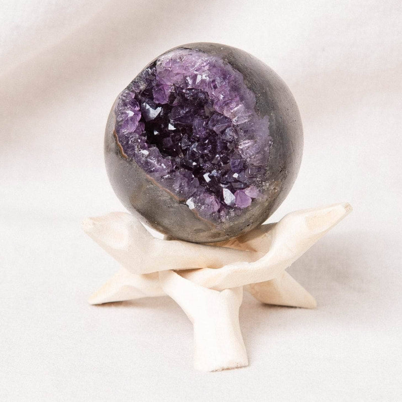 Genuine Amethyst Geode Sphere with Tripod
