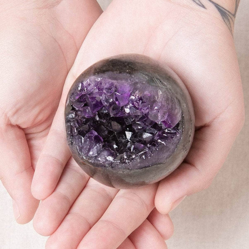 Genuine Amethyst Geode Sphere with Tripod