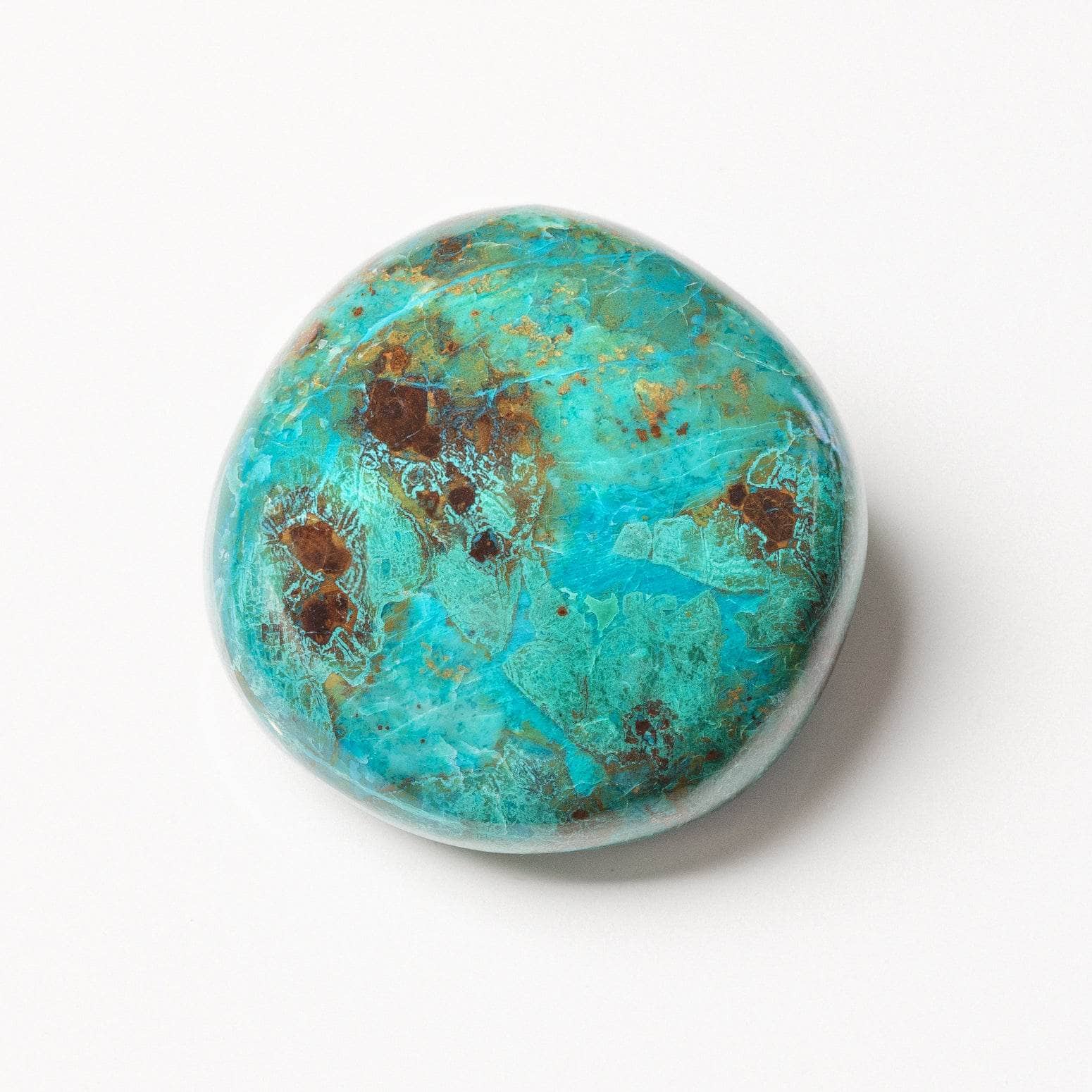 Rare Peruvian Chrysocolla Palm Stone