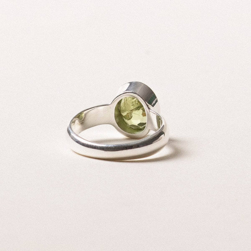 Faceted Peridot Ring - Size 7