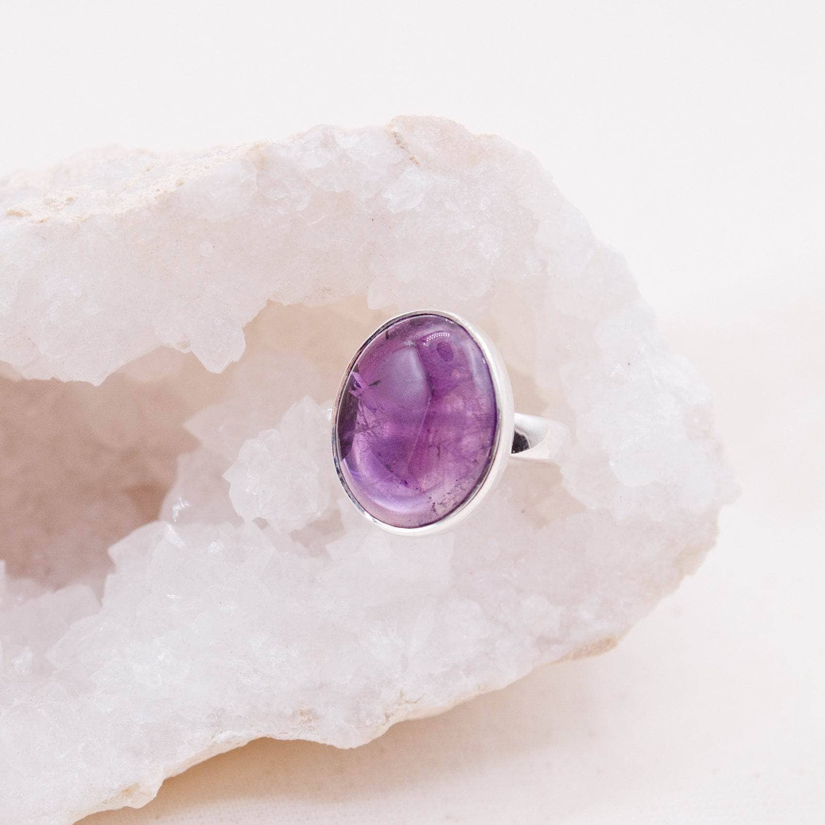 Polished Oval Amethyst Ring - 1 of a Kind