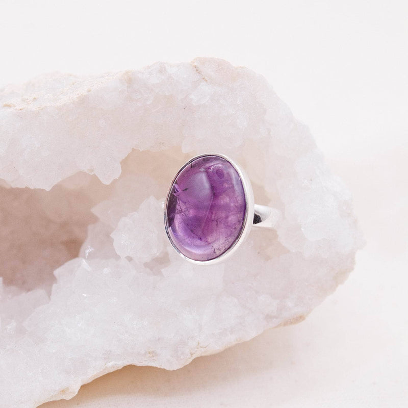 Polished Oval Amethyst Ring - 1 of a Kind