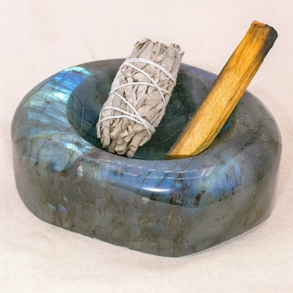 Genuine Labradorite Blue Flame Bowl - 1 of a Kind