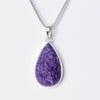 Charoite Teardrop Pendant Necklace