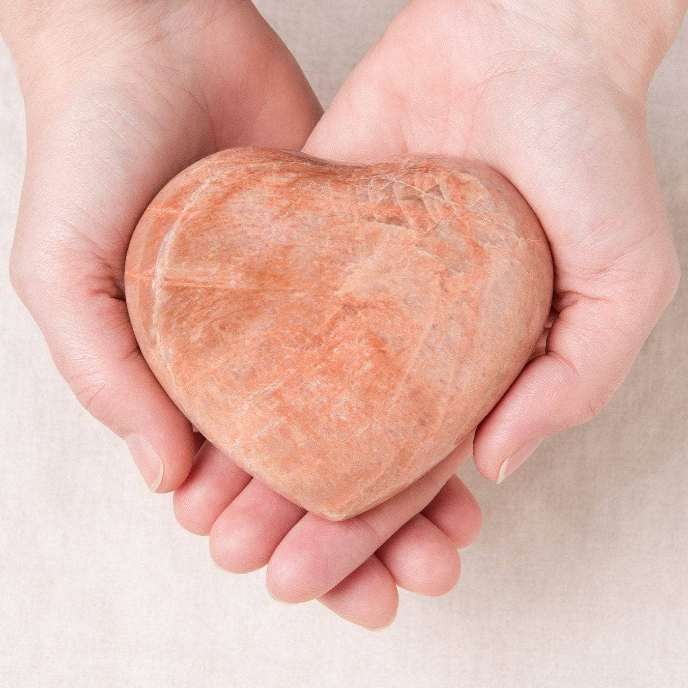 Peach Moonstone Hearts - AAA Premium Quality