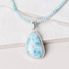 Rare Genuine Larimar Pendant Necklace