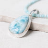 Rare Genuine Larimar Pendant Necklace