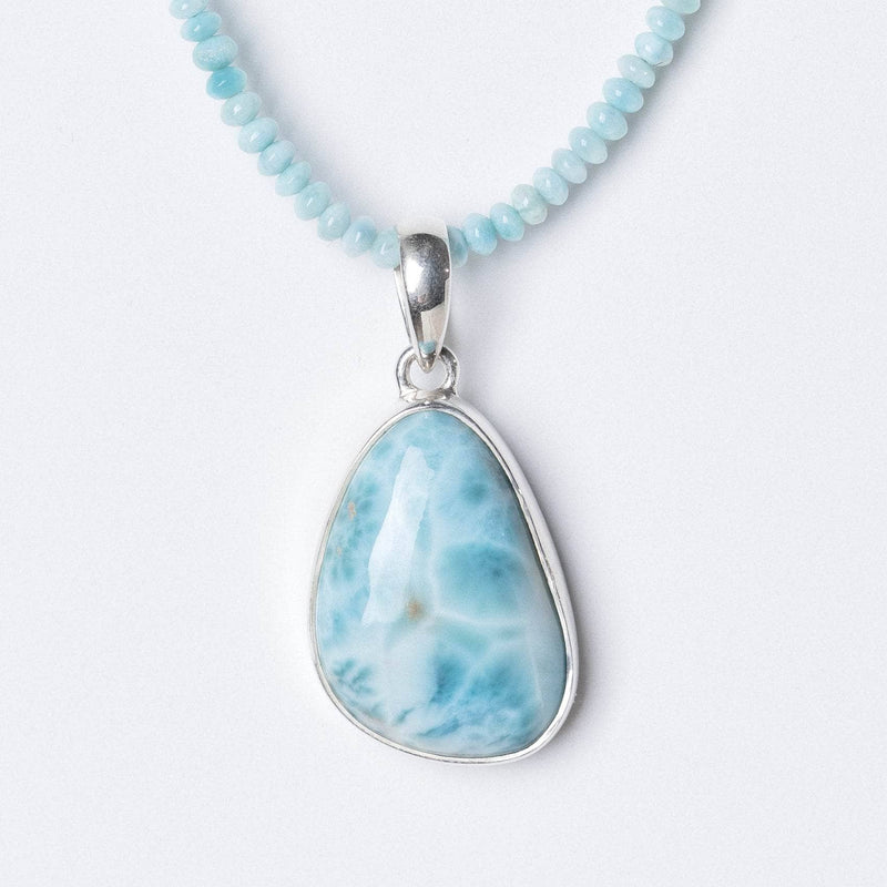 Rare Genuine Larimar Pendant Necklace