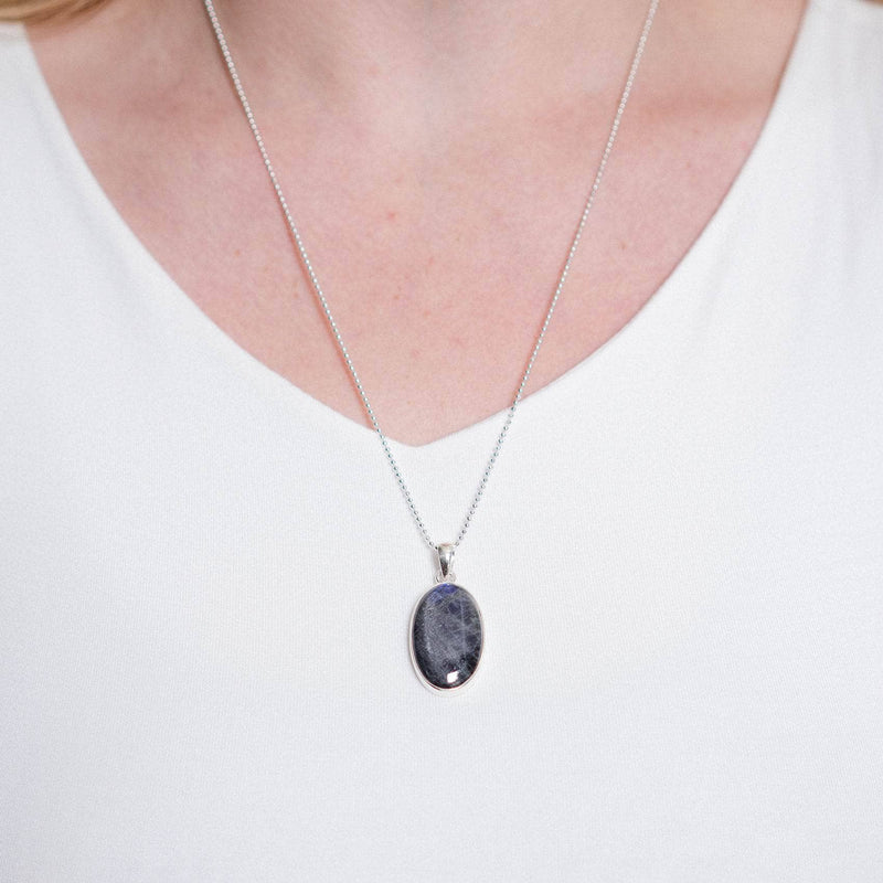Labradorite Oval Pendant Necklace - 1 of a Kind