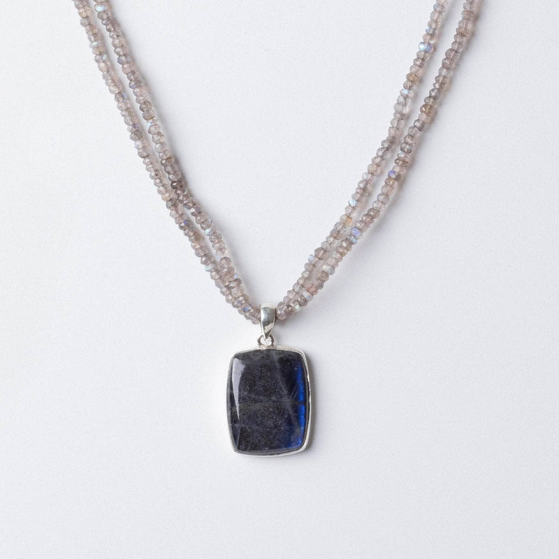 Labradorite Square Pendant Necklace