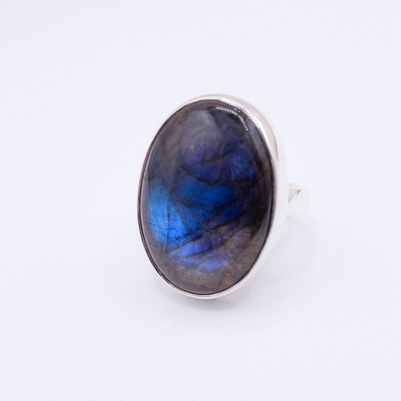 Labradorite Oval Adjustable Ring