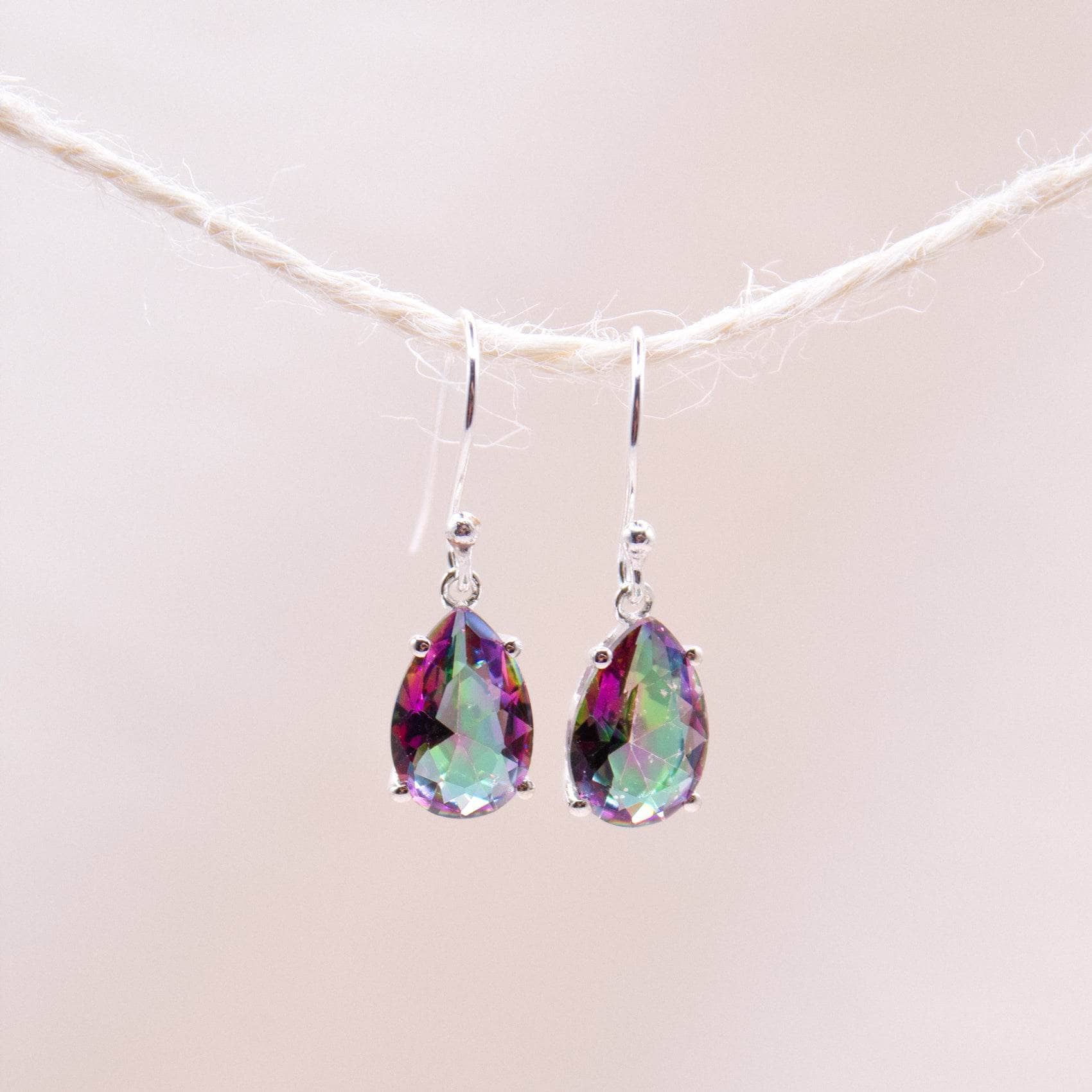 Rare Mystic Topaz Pear Cut Earring