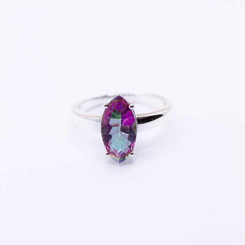 Rare Mystic Topaz Diamond Cut Ring