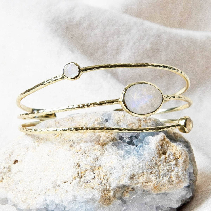 Rainbow Moonstone Gold Bracelet