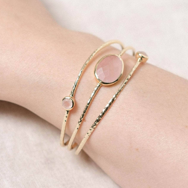 Rose Quartz Gold Bracelet