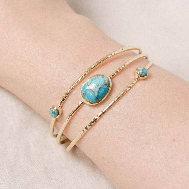 Genuine Turquoise Gold Bracelet