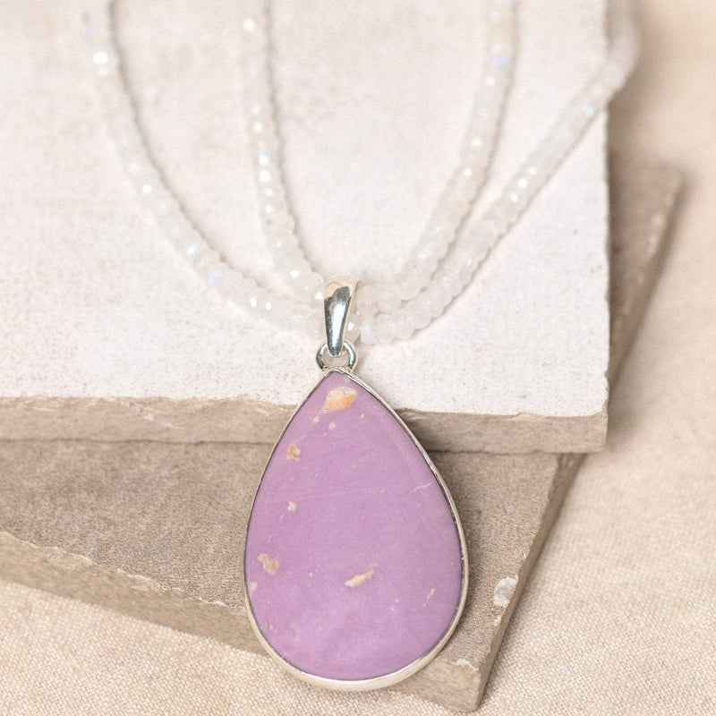 Rare Phosphosiderite Teardrop Pendant Necklace