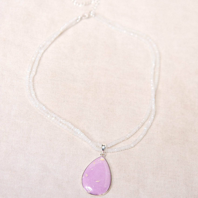 Rare Phosphosiderite Teardrop Pendant Necklace