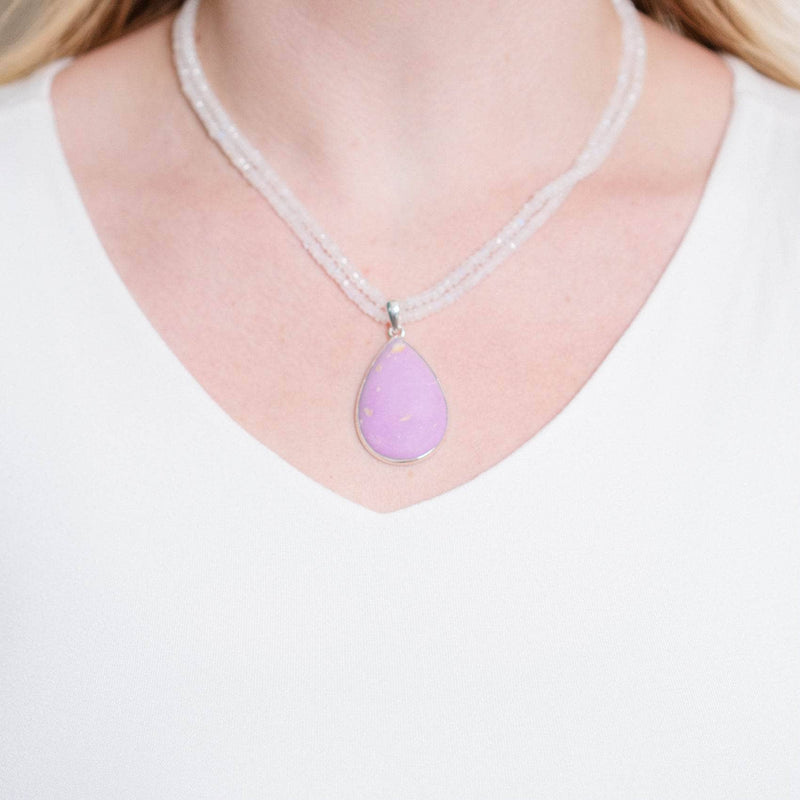 Rare Phosphosiderite Teardrop Pendant Necklace