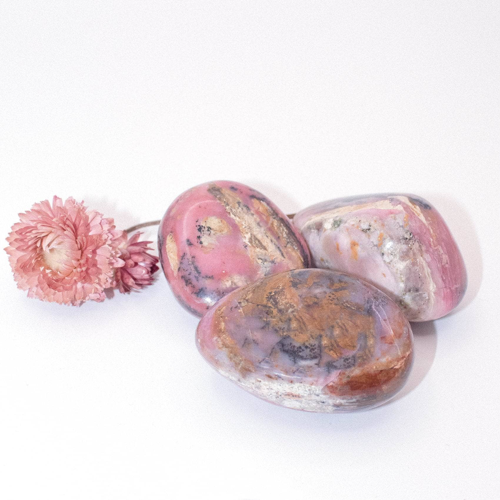 Rare Strawberry Opal Palm Stones - AAA Premium Quality