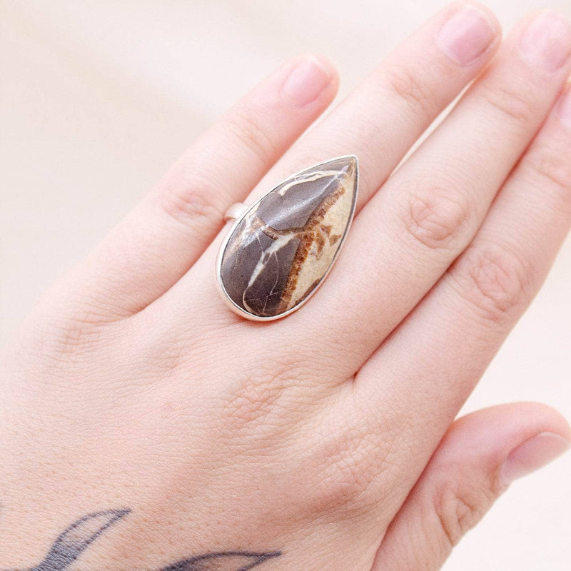 Rare Septarian Rhyolite Adjustable Ring
