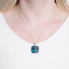 Rare Shattuckite Square Pendant Necklace