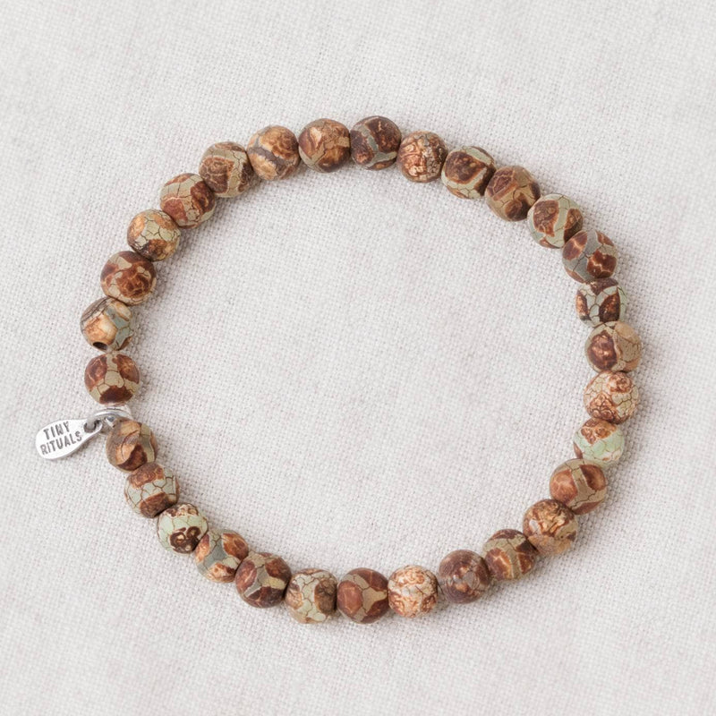 Tibetan Honeycomb Agate Energy Bracelet - 6mm