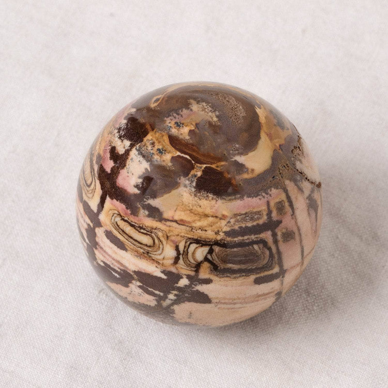 Pink Scenery Jasper Sphere with Tripod - AAA Premium Quality