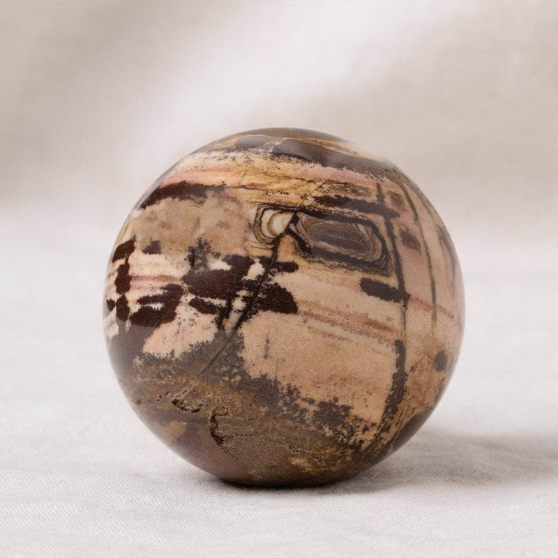 Pink Scenery Jasper Sphere with Tripod - AAA Premium Quality