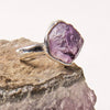 Raw Amethyst Silver Ring - Size 8