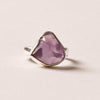 Raw Amethyst Silver Ring - Size 8