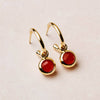 Carnelian Golden Hoop Earrings
