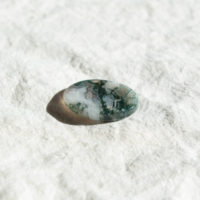 Moss Agate Worry Stone