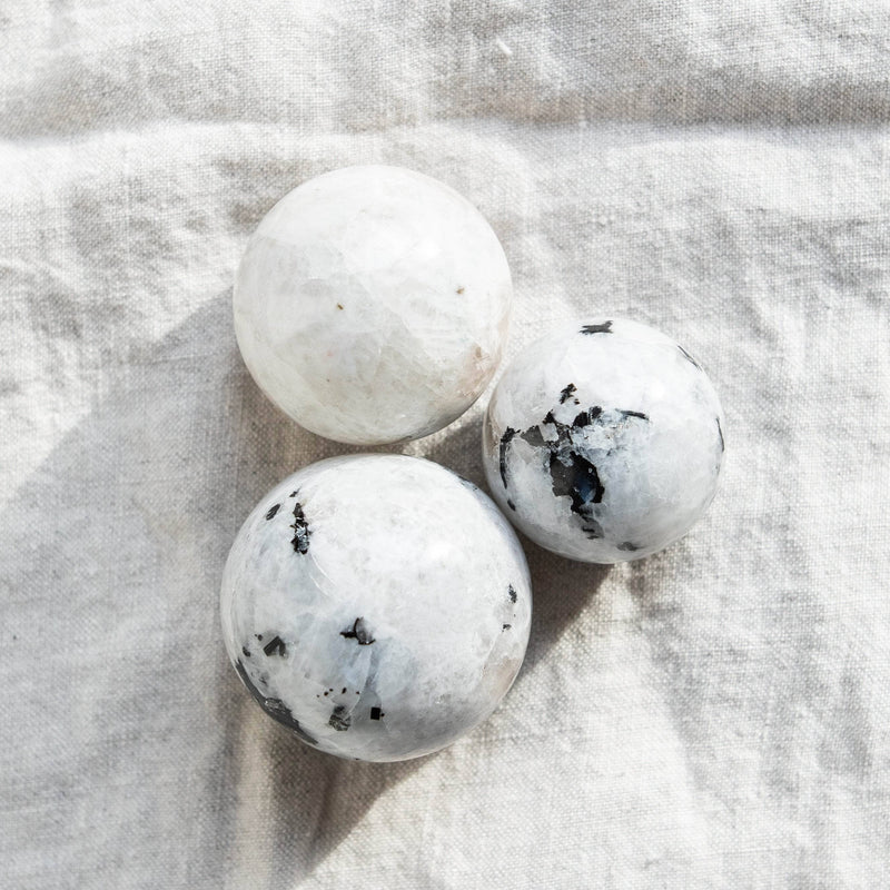Rainbow Moonstone Sphere with Tripod