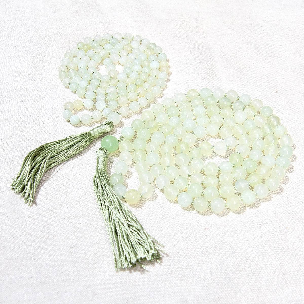 Green Jade Mala - High-Energy Gemstones