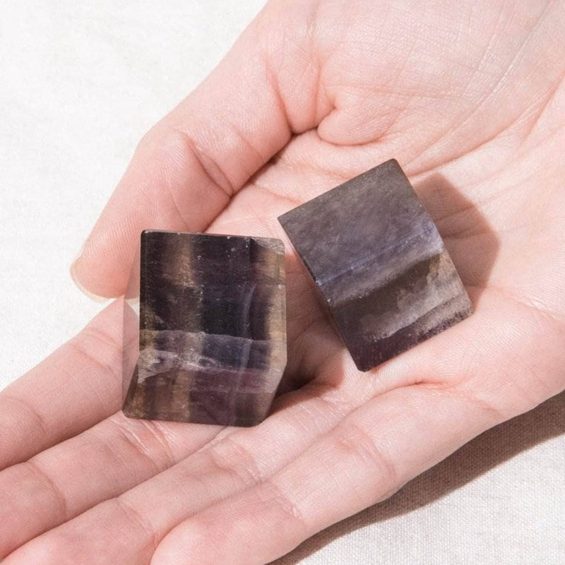 Purple Rainbow Fluorite Cube