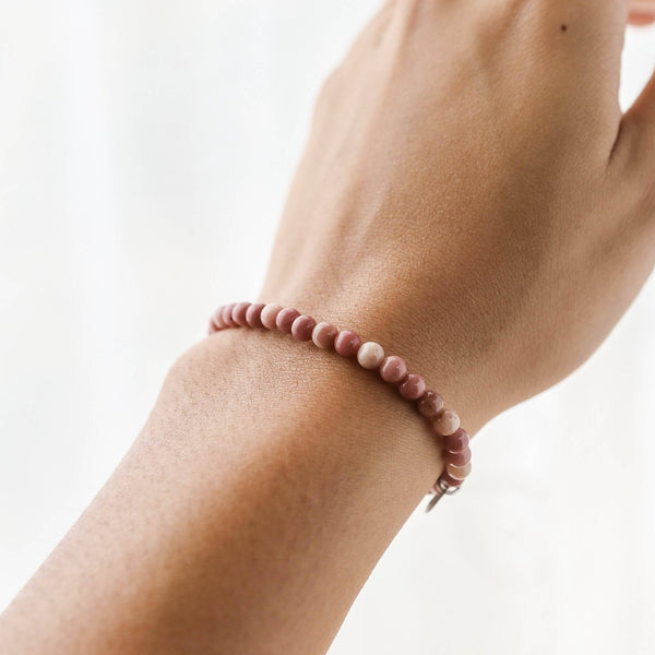 Bracelet En Rhodonite - Perles 5-8 Mm Rose - Photo Contractuelle - Neuf Sans Emballage