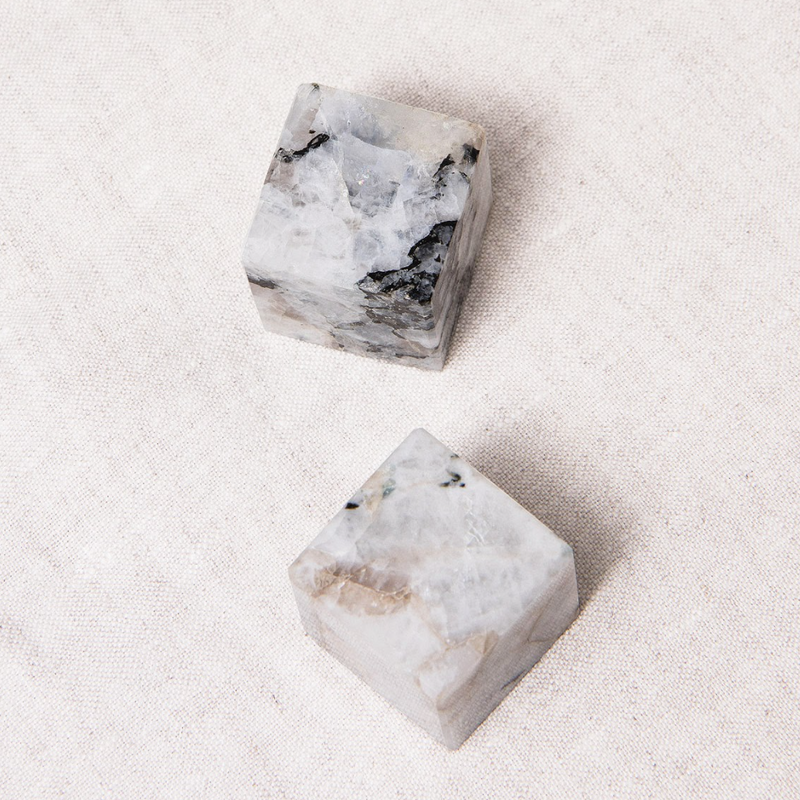 Rainbow Moonstone Cube