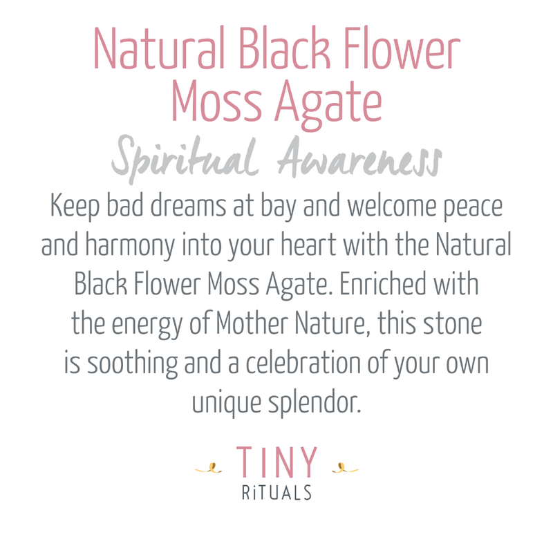 Natural Black Flower Moss Agate Energy Bracelet